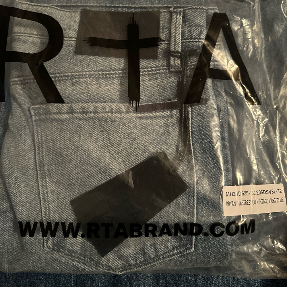 Rta Men’s Skinny Jeans Bryant Distressed Vintage Light Blue